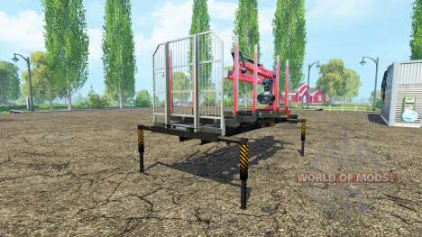 Una plataforma de madera con manipulador v1.2 para Farming Simulator 2015