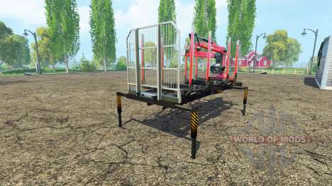 Una plataforma de madera con manipulador v1.6 para Farming Simulator 2015