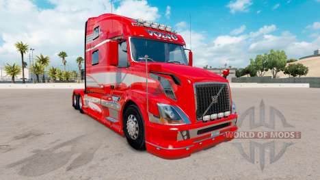 La piel Roja de la Fantasía en el camión Volvo V para American Truck Simulator
