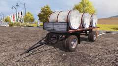 Trailer with barrels milk and water v2.0 para Farming Simulator 2013