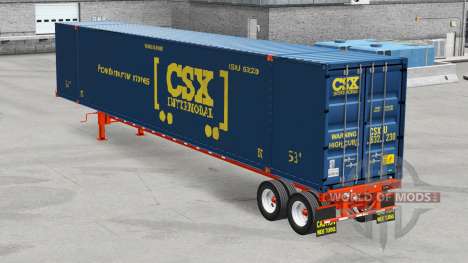 El semirremolque-contenedor de camión para American Truck Simulator