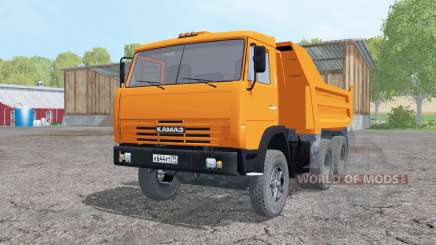 KamAZ 55111 de 2002, de color naranja brillante para Farming Simulator 2015