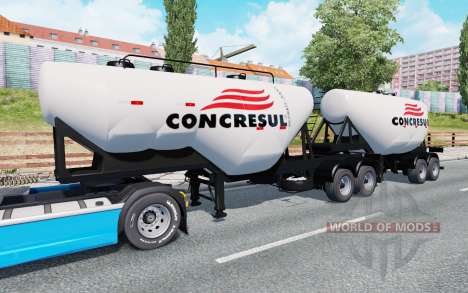 Doble semirremolque-camión de cemento para Euro Truck Simulator 2