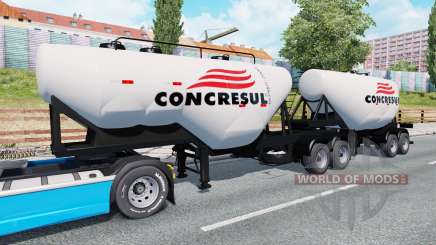 Doble semirremolque-camión de cemento para Euro Truck Simulator 2