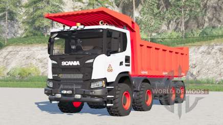 Scania G 370 XT 8x8 camión de volteo 2017〡red versión para Farming Simulator 2017