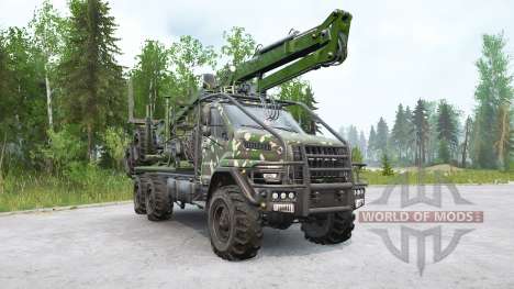 Camión de madera Ural Next con manipulador para Spintires MudRunner