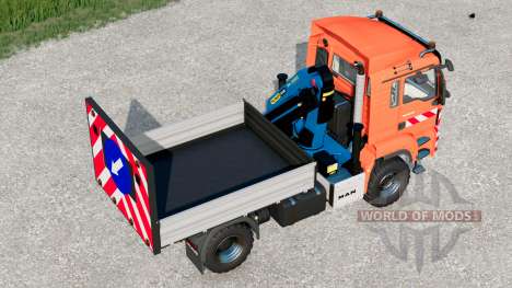 MAN TGS 18.500 4x4 Fatbed Truck with Crane para Farming Simulator 2017